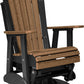 Luxcraft Adirondack Swivel Glider Chair - Antique Mahogany on Black