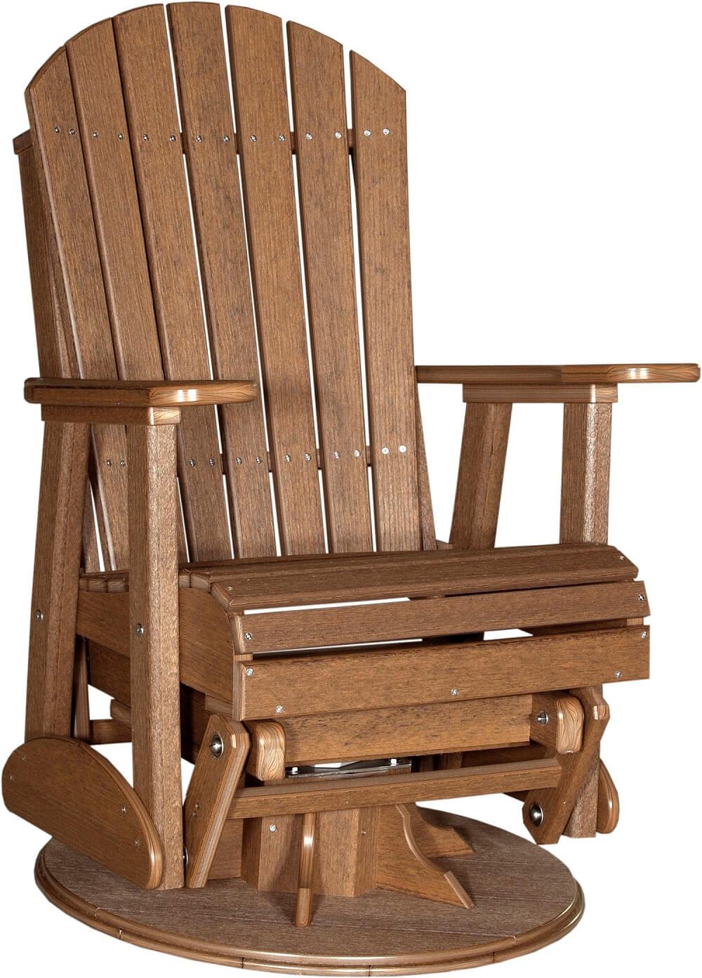 Luxcraft Adirondack Swivel Glider Chair - Antique Mahogany